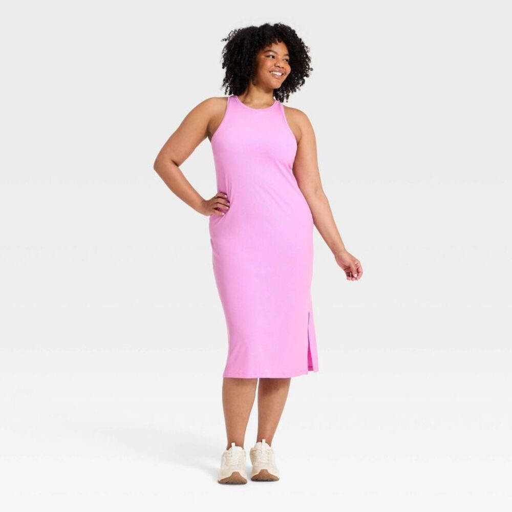 All In Motion - Women's Modal Ribbed Midi Dress - All In Motion Li Violet - Picture 4 of 4